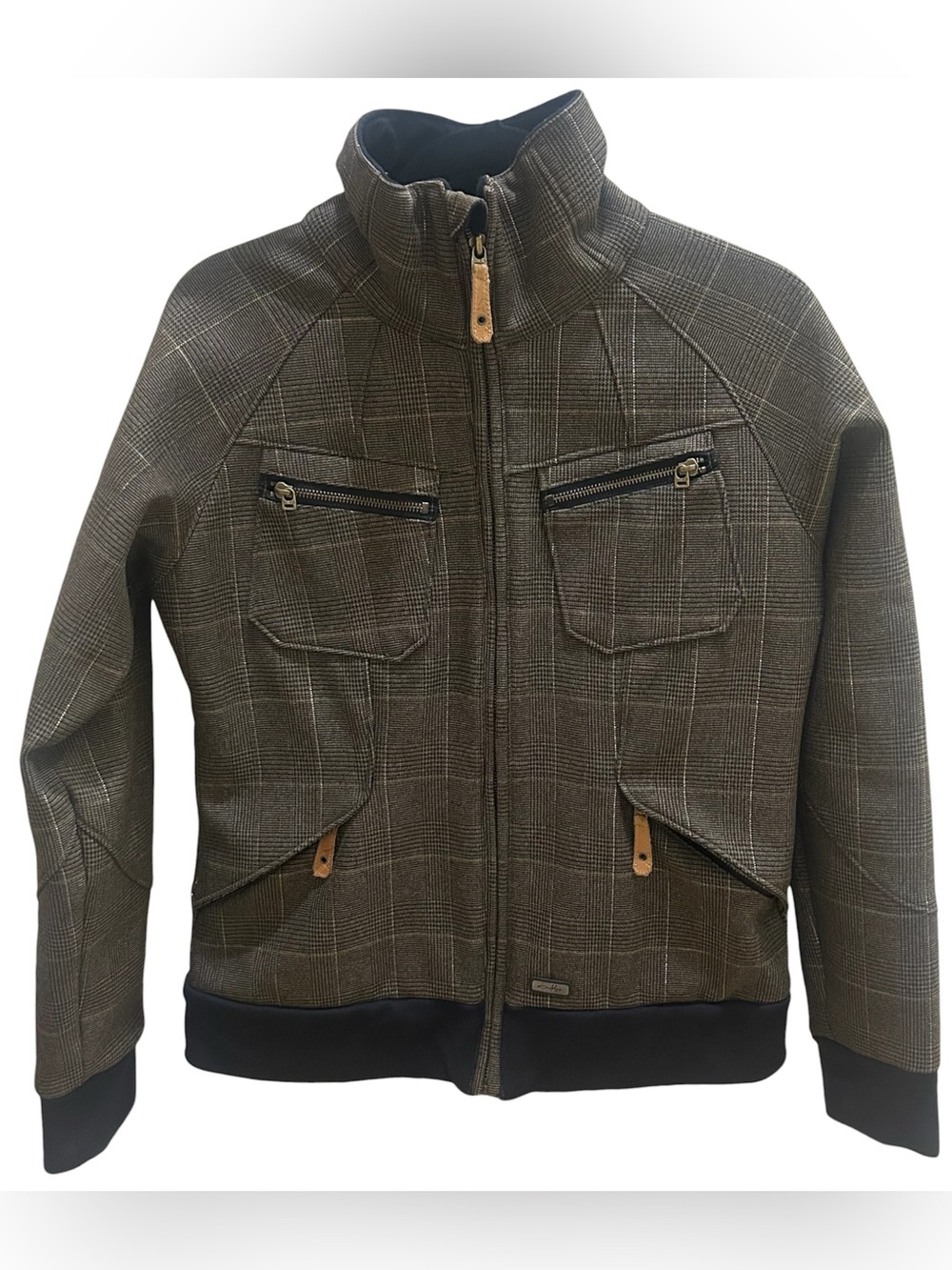 Oakley Plaid Zip-Up Bomber Jacket